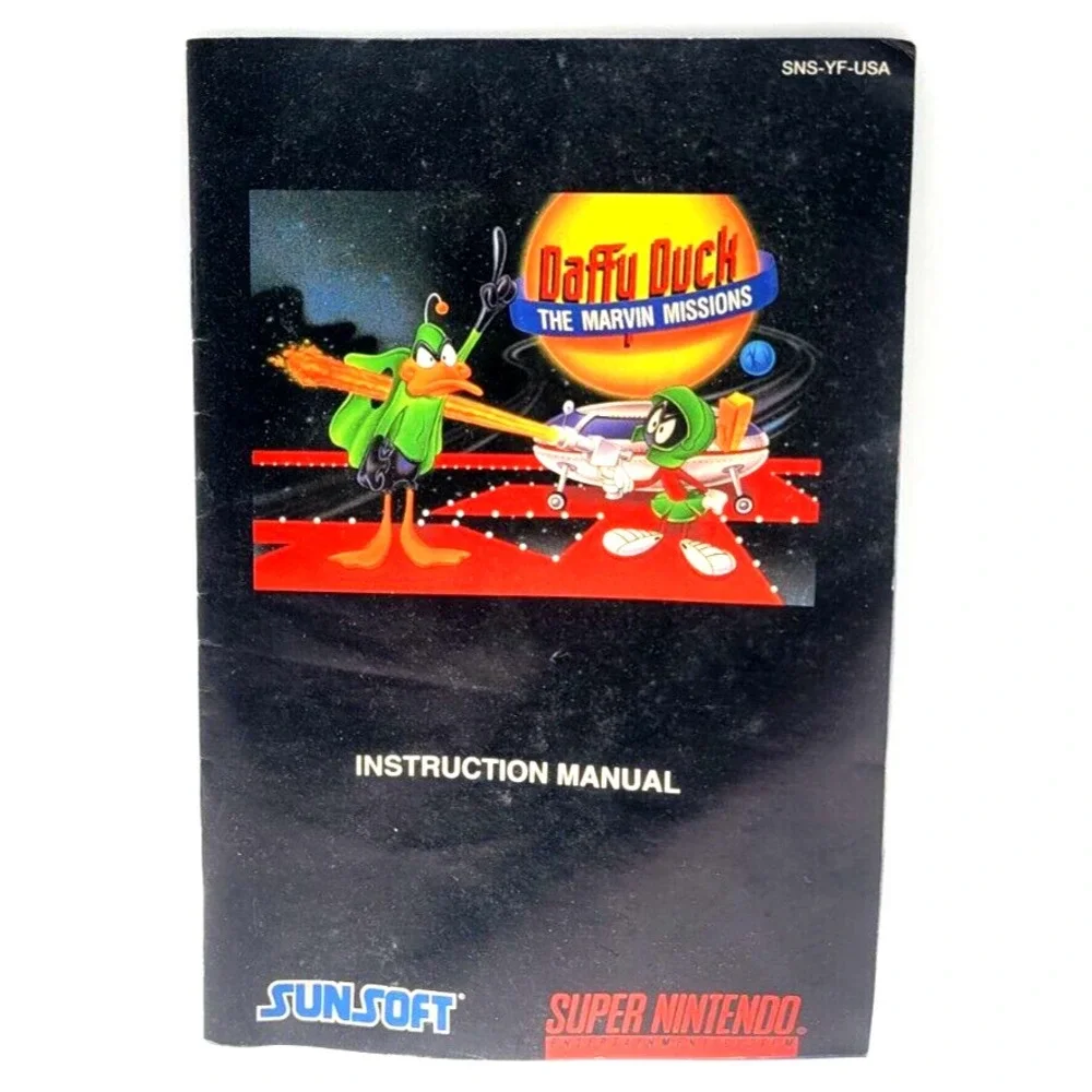 DAFFY DUCK: THE MARVIN MISSIONS GAME‎ MANUAL ONLY SNES SUPER NINTENDO